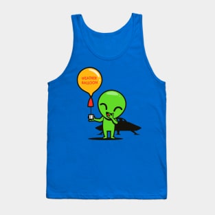 Funny Cute Kawaii Alien Weather Balloon E.T. Cartoon Tank Top